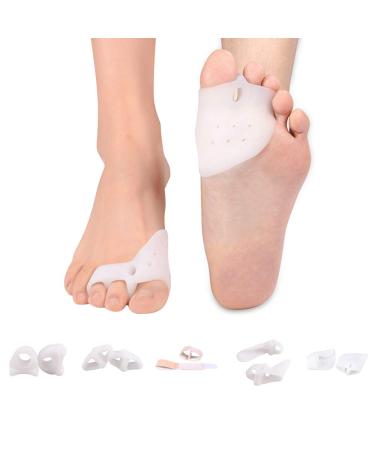 Toe Separator Gel Bunion Corrector Hammer Toe Straightener Professional Forefoot Cushions Toe Straightener Bunion Pads Relieve Hammer Toe Bunion Overlapping Toe Callus Blister for Men Women(5 pair)