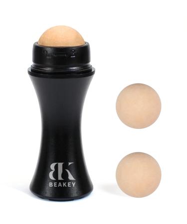 Oil-absorbing Volcanic Roller with Two Replaceable Volcanic Balls, Reusable On-the-Go Oil Control Roller, Instant Results Remove Excess Shiny Two Balls