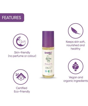 Bambo Nature Baby Bath Oil - Organic & Vegan Eco-Friendly Essential for Kids | Treat Cradle Cap, Sensitive Skin | Sustainable & Safe 145ml - Buy Online on GoSupps.com
