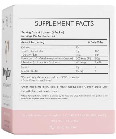 Ovaglow Inositol Blend Supplement - Hormone & Ovarian Health Support - with Chromium & Folate - Vitamin B8 - Buy Online on GoSupps.com