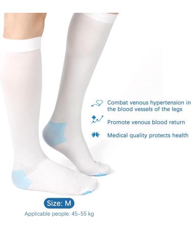 Open Toe Thrombosis Socks - Medical Compression Stockings for Varicose Veins | Class 1 Compression Knee Socks (White M) - 1 Pair - Buy Online on GoSupps.com