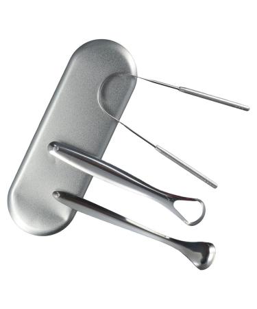 Stainless Steel Tongue Scraper | Metal Tongue Cleaner for Fresh Breath | Reusable Tongue Brush with Travel Case - Buy Online on GoSupps.com