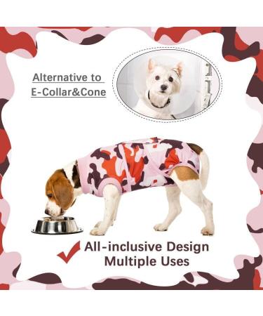 Buy Kuoser Camouflage Dog Body After Surgery - Breathable OP Body for Male & Female Dogs - Alternative to Protective Collar - XS Size in Rosatarn Color - International Shipping Available - Buy Online on GoSupps.com