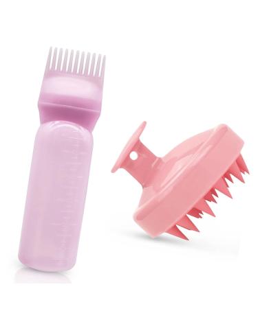 2 pieces of root ridge applicator bottle with scalp massager shampoo brush hair dye and scalp treatment scalp treatment scalp massage device hair tool for hair/home salon