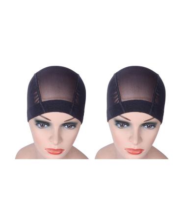 Black mesh dome cap hair network for wigs with a wide rubber band Wig Cap for Making WiGs 2 pieces/lot (l) L (2 pieces) black power cap - Buy Online on GoSupps.com
