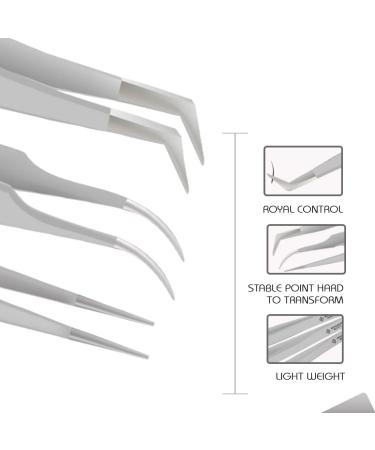 Pack of 3 Stainless Steel Lash Tweezers â€“ Straight & Curved Tip Tools for Eyelash Extensions - Buy Online on GoSupps.com