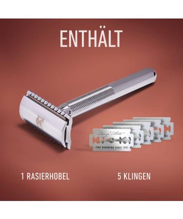 King C. Gillette Safety Razor & 5 Durable Blades - Perfect Gift for Men | Premium Wet Shaving Experience - Buy Online on GoSupps.com