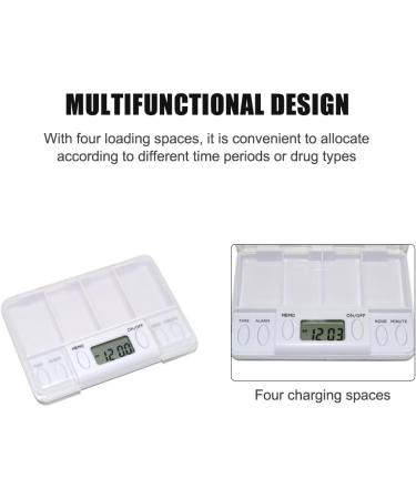 Automated Pill Box - 4 Compartment Smart Medication Dispenser with 8 Alarms | Blue Tablet Organizer for Daily Care - Buy Online on GoSupps.com
