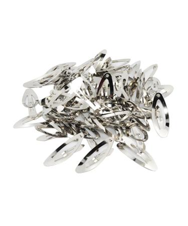 chiwanji 50 Pieces Oval Hairstyle Bendy Snap Hair Clips Hair Clip Hairpins DIY Silver 5 cm 5 cm Silver