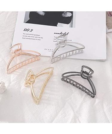 MIAO YUAN 3 Metal Hair Claws Set - 8 Barrettes for Thick and Normal Hair (Gold, Silver, Rose Gold, Gun-Black) - Stylish Jaw Clamps and Hairpins - Buy Online on GoSupps.com