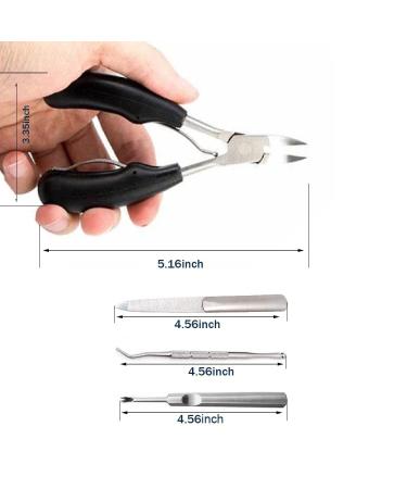 Senior Toenail Clippers for Thick Nails - Acrylic Nails, Ingrown Nail Corrector & Trimmer Set - Buy Online on GoSupps.com