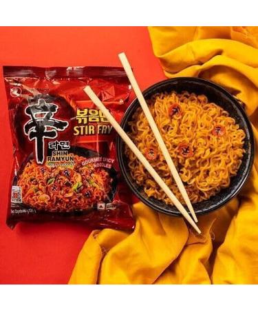 Nong Shim SHIN Ramyun Stir Fry Ramen Gourmet Spicy Noodles Halal 131g x 5 Packs - Buy Online on GoSupps.com