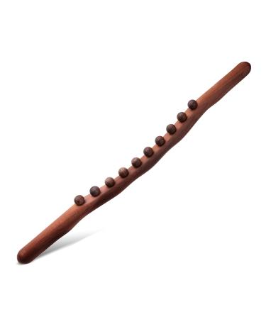 Zunedhys 10 Beads Guasha Scraping Stick Wooden Massager for Neck and Back Pain Abdomen Body Shaping Anticellulite Leg