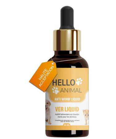 HelloAnimal Vegan Intestinal Deworming Liquid Anti-worms for Animals particularly recommended for Dogs Cats Rabbits and poultry Natural intestinal dewormer for stomach and intestines