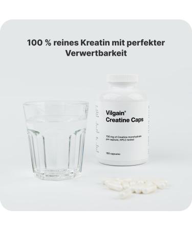 Vilgain Micronized Creatine Monohydrate | 100% Pure Vegan Capsules for Strength & Performance | 180 Highly Absorbable Capsules - Buy Online on GoSupps.com