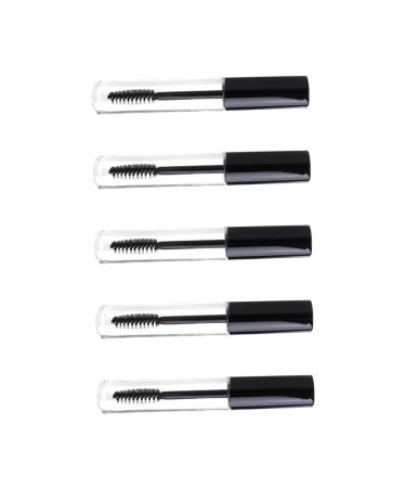 Didiseaon 5pcs Eyelash Cream Bottle Mascara Tubes with Wands Empty Glass Empty Tube Makeup Brushes DIY Round 1 g (Pack of 1) Black