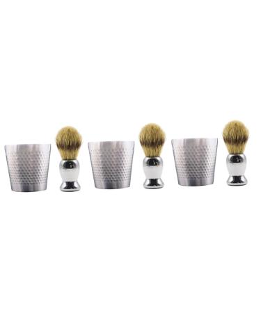 Minkissy 3 sets of Bartb stenset Men Razing soap m quinas de afeitar para hombres suits for men facial hair of hair stainless steel bowl bear washing soap abdominal muscles shaving cream