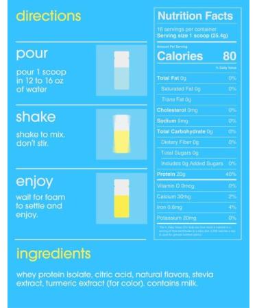 GRAMMS Clear Protein Powder 20G Protein for Women & Men | Lactose Free Grass-Fed Whey Isolate Gluten Free Zero Sugar Gut Friendly Non-Bloating (Lemonade-18 Servings) Lemonade 1.01 Pound (Pack of 1) - Buy Online on GoSupps.com