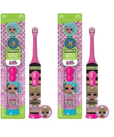 FIREFLY Clean N' Protect L.O.L. Surprise! Toothbrush with hygienic Character Cover Soft Bristles Anti-Slip Grip Handle Battery Included Ages 3+ 1 Count (Pack of 2) Multi 1 Count (Pack of 2)
