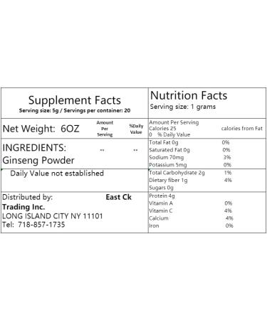 Natural Powder Wisconsin Ginseng Roots 100% Pure Ginseng Powder 6oz - Buy Online on GoSupps.com