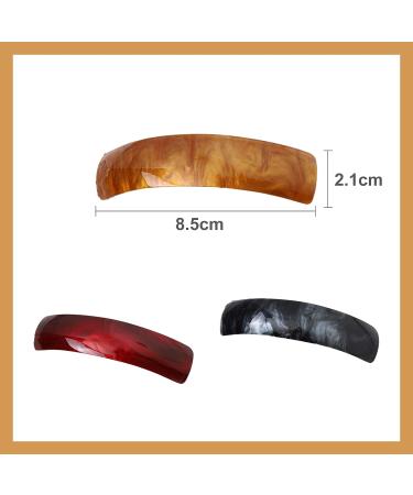 Automatic Hair Clip Set - 3 Classic Retro French Acrylic Clips for Women | Perfect for Fine to Medium Thickness Hair - Buy Online on GoSupps.com