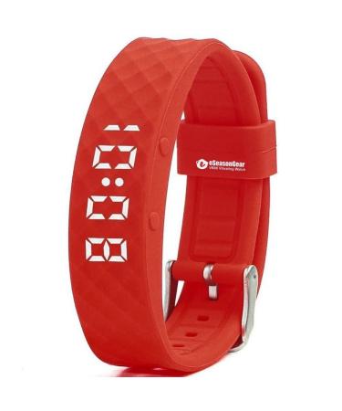 eSeasonGear VB80 8 Alarm Vibrating Watch Silent Vibration Shake Wake ADHD Medication Reminder Red-Large Small 4.5-7.5"/11-19cm Large 6.5-8.5"/16-21cm