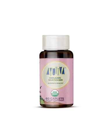 Ayuttva Certified USDA Organic Shatavari Caplets  Menstrual/Menopausal Hormonal Support for Women  for Stronger Uterine Health - 60 Caplets 100% Pure Natural and Effective
