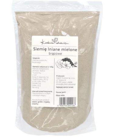 Kuchnia Zdrowia Ground brown flax seeds - Natural - Additive-free - Kuchnia Zdrowia - Resealable zip-lock bag - 1kg doypack