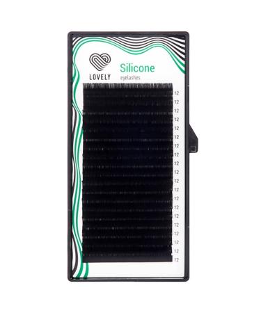 Lovely Silicone Single Eyelashes for Extensions - Black | C D L M Bend | 0.10mm Thickness 12mm Length - 16 Rows - Buy Online on GoSupps.com