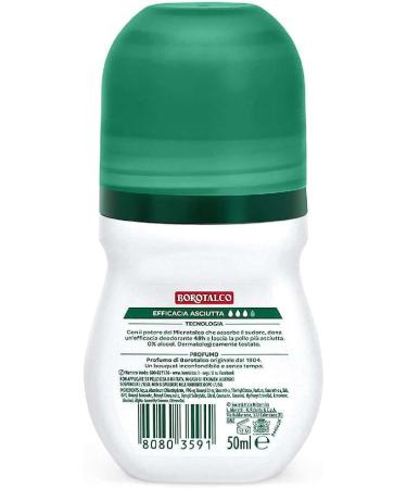  Borotalco Borotalco Original Roll-On Deodorant 48h with active crystal talc alcohol-free perspiration protection Borotalco fragrance 8 x 50ml bottles - Buy Online on GoSupps.com