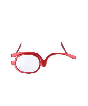 Magnifying Makeup Glasses Magnifying Eye Makeup Glasses Single Lens Rotating Glasses Women Makeup Essential Tool(Red 100)