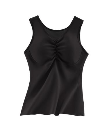 Women's thermal underwear upside - ski underwear with plush fed sleeved underhirt winter thermo functional underwear ELECTION Elegant underwear fleece winter vest black XL