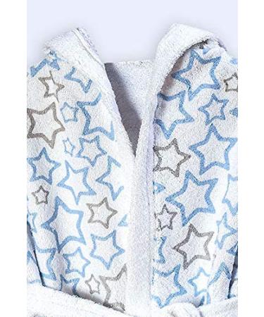Ti Tin Ferry Children's Bathrobe | 100% Cotton Baby Bath Coat 80-92 cm | Blue Star Design for Ages 1-2 Years - Buy Online on GoSupps.com
