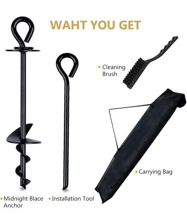 Heavy Duty Dog Tie Out Stake for Outdoor Use Strong Ground Anchor for Large Dogs Up to 150 lbs Perfect for Outdoor Dog Run Yard Camping Gear Beach Accessories Black - Buy Online on GoSupps.com