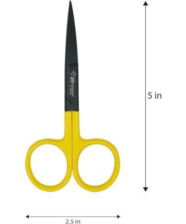 Fly Tying Hair Scissors 4.5 Inch Yellow - Curved - Buy Online on GoSupps.com