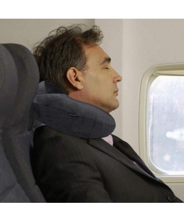 UROPHYLLA Inflatable Travel Pillow - Soft Velvet Neck Pillow for Airplane, Car & Office - Grey - Buy Online on GoSupps.com
