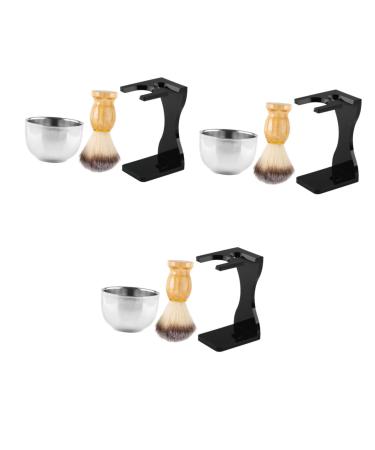 Minkissy 3 sets of razor set men suits razor oil facial oil for men portable shaving cup of shaving razor supply shave.