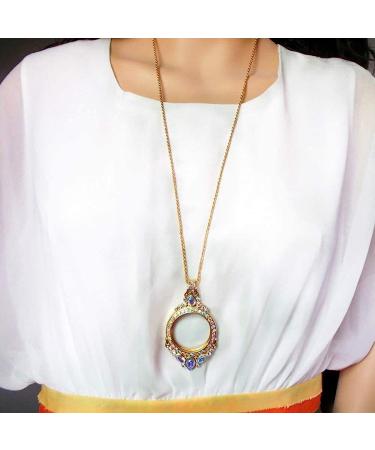 Necklace Magnifier 5X Reading Newspaper Hanging Magnifying Glass to Send Elderly Suitable for The Elderly to Take with Light Magnifier Comfortable Anniversary - Buy Online on GoSupps.com