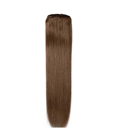 Real Remy Human Hair Extensions Clip In - 8pcs 18 Clips 75g 25cm (#6 Light Brown) - Premium Quality eCommerce - Buy Online on GoSupps.com