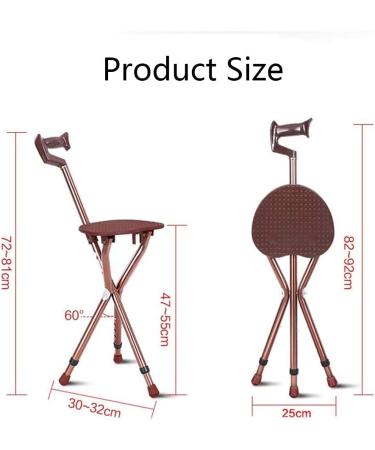 Elderly Walking Stick Chair Multifunctional Crutches Smart Three-Legged Folding Walker Portable Walking Stick for The Elderly Trekking Pole Triangle Stool Interesting Safehappy - Buy Online on GoSupps.com