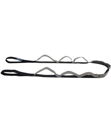 AZURELIFE 11-Loop Half Elastic Stretch Strap for Yoga, Physical Therapy & Dance - Gray | Instruction Guide Included - Buy Online on GoSupps.com