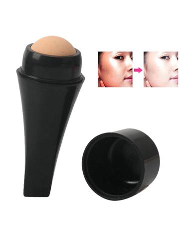 Volcanic Oil-Absorbing Face Roller Oil Control Stick Shrink Pores Skin Care Reusable Facial Skincare Tool for At-Home or On-the-Go Mini Massage Black