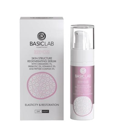 BASICLAB ESTETICUS serum for regenerating the skin structure with ceramides 1 prebiotic 2 vitamin E 3 and peptide complex 5