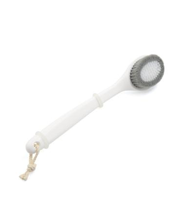 uxcell Gray Brush Bristles Exfoliating Massager with Long Wooden Handle for Dry Brushing and Shower