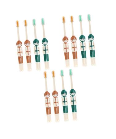 FRCOLOR 12 STK Children's toothbrush toothbrush fall toothbrush in travel size toothbrush mass toothbrush mass portable toothbrush disposable toothbrush mini toothbrush travel manual pp accessories 1 piece (1 Pack) as shown x 3 pieces