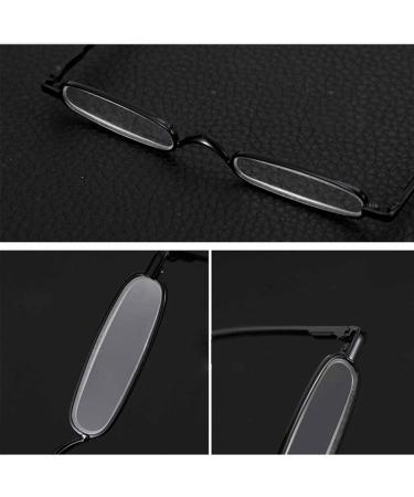 BILIZA Mini Slim Pen Reading Glasses - Portable Clip Case Compact Metal Frame Eyeglasses in Gray (1.0X) - International Shipping Available - Buy Online on GoSupps.com