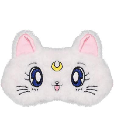 Cartoon Cat Eye Sleep Mask Plush Blindfold in Pink, White, and Black - Buy Online on GoSupps.com