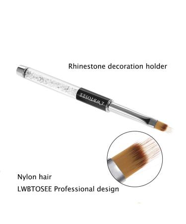 LWBTOSEE 2pc Nail Ombre Brush Set - Gradient Color Painting Pen for UV Gel Polish, Rhinestone Crystal & Acrylic Nail Art (Black & White) - Buy Online on GoSupps.com