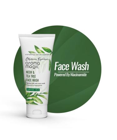 Aroma Magic Neem & Tea Tree Face Wash with Niacinamide | Deep Cleansing Pore Tightening | Acne Control Facial Cleanser | 1.69 Fl Oz - Shop Now - Buy Online on GoSupps.com
