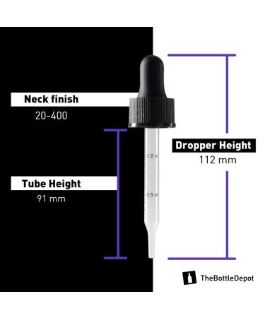 Buy 2-Pack 2 oz Clear Amber Glass Dropper Bottles - Leakproof Boston Round for Essential Oils | The Bottle Depot - Buy Online on GoSupps.com